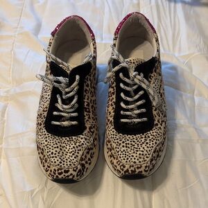 Dolce Vita Animal Print and Black Sneakers